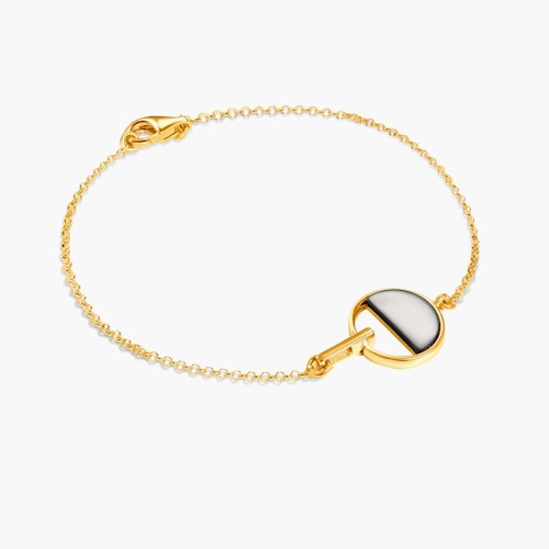 Bransoletka koło Savicki: srebrna pozłacana, onyks